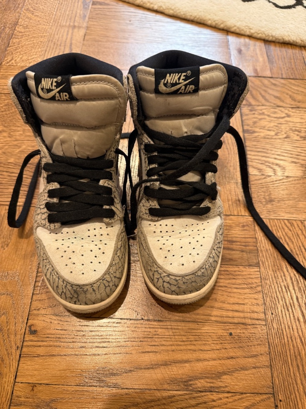 Nike Air Kids High-Top Sneakers in White, Gray, Black